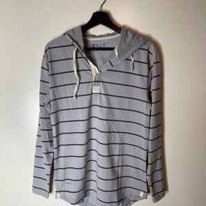 BYLT basics drop cut long sleeve hooded Henley Lux size small men’s